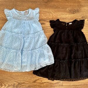 Bundle of 2 Tiered Swiss Dot Dresses for Toddler Girl